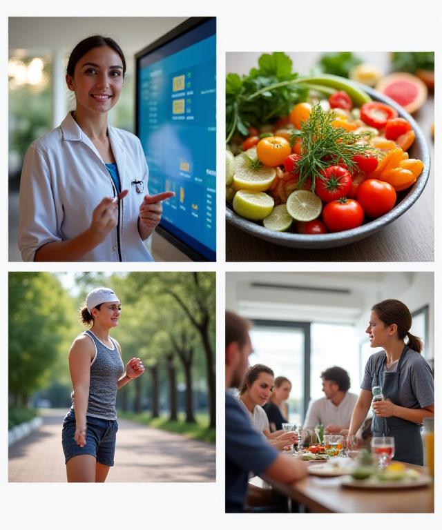 Nutritional consultation and healthy lifestyle collage